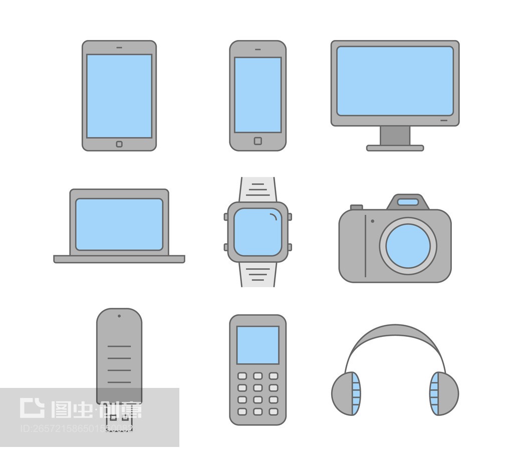矢量线电子小工具集。Vector line set of electronic gadgets.